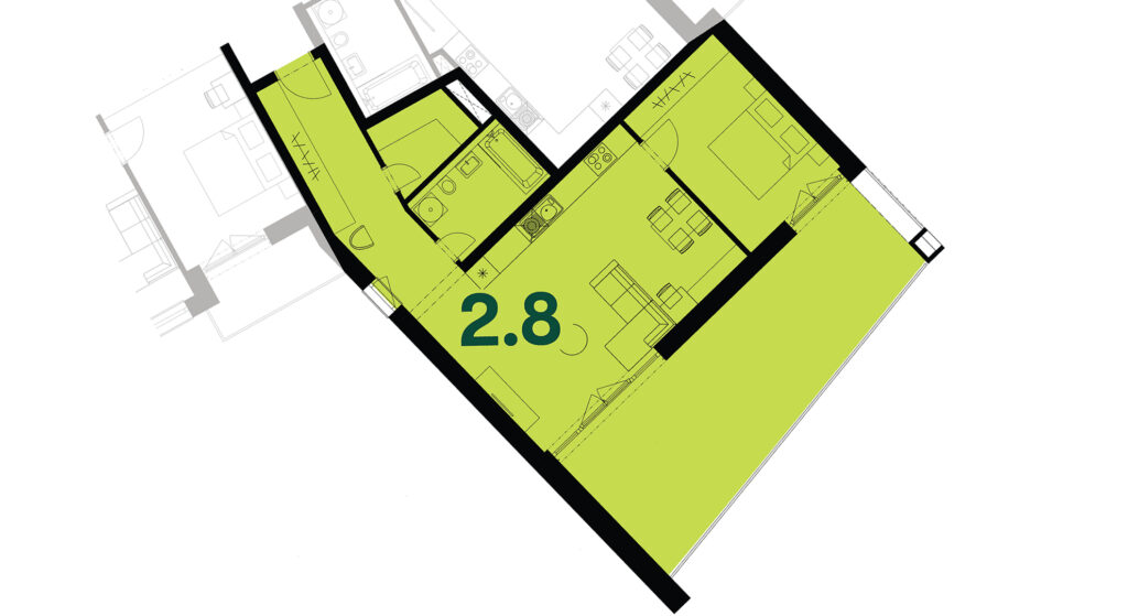 Pôdorys bytu 2.8 | Rezidencia Lúčky